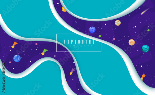 Space background with stars and planets