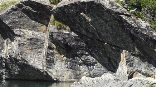 4k view of water reflectin on stone  photo