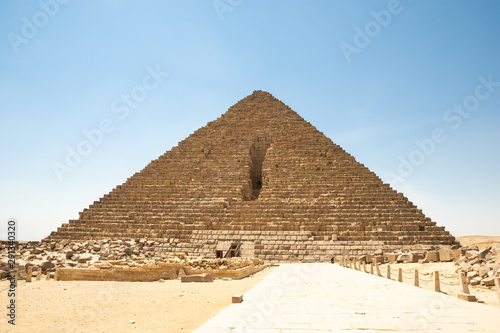 The Pyramid of Menkaure is the smallest of the three main Pyramids of Giza  located on the Giza Plateau