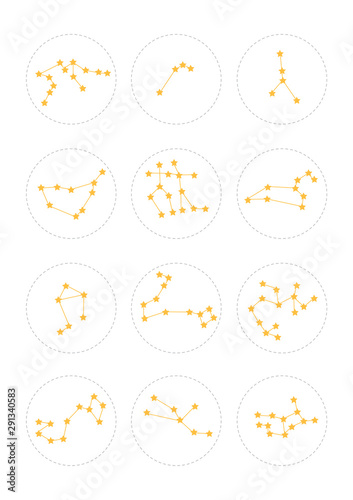 Vector illustration of zodiac constellations