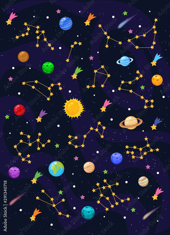 Planets, stars, constellations, comets