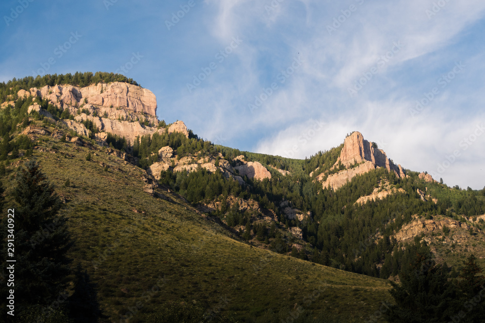 Cliffs in Minturn, Colorado duing summer. 