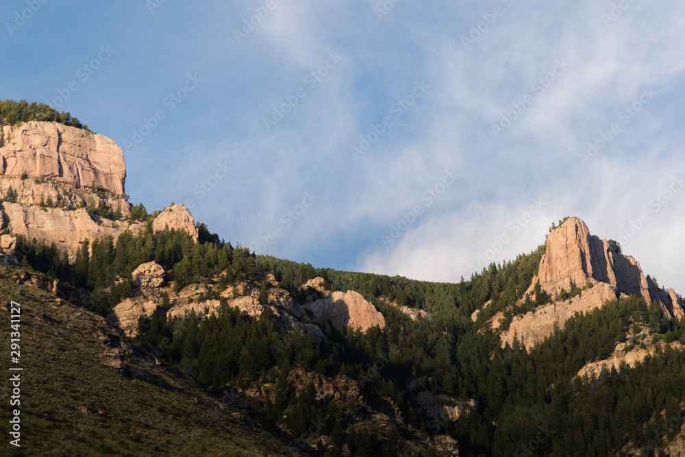 Cliffs in Minturn, Colorado duing summer. 