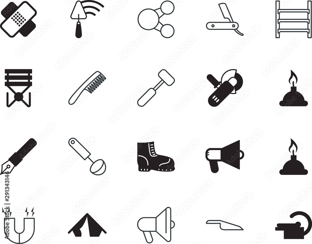 Fototapeta premium equipment vector icon set such as: fishing, box, ink, wall, whisk, interior, dust, signature, tenderize, objects, sharp, hospital, mri, connection, scanner, domestic, smart, hiking, button