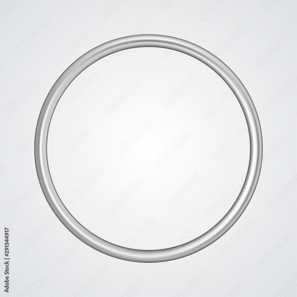 Metal ring isolated on white background - 3d Vector Image