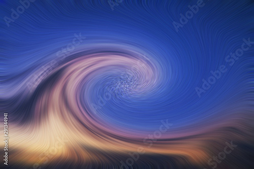  Abstraction of the evening sky, sunset, twisting the sky into a spiral