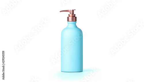Elegant cosmetic liquid soap with dispenser for skin care on white background. Realistic vectorcosmetic liquid soap mock up. Beautiful cosmetic template for ads. Makeup products brand.