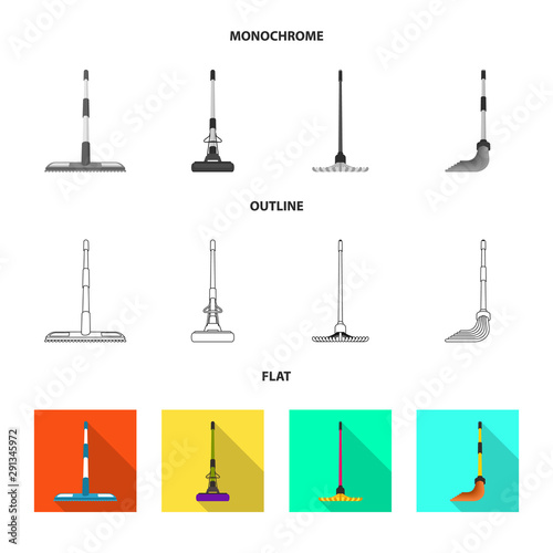 Vector design of cleanup and household sign. Set of cleanup and washing stock symbol for web.