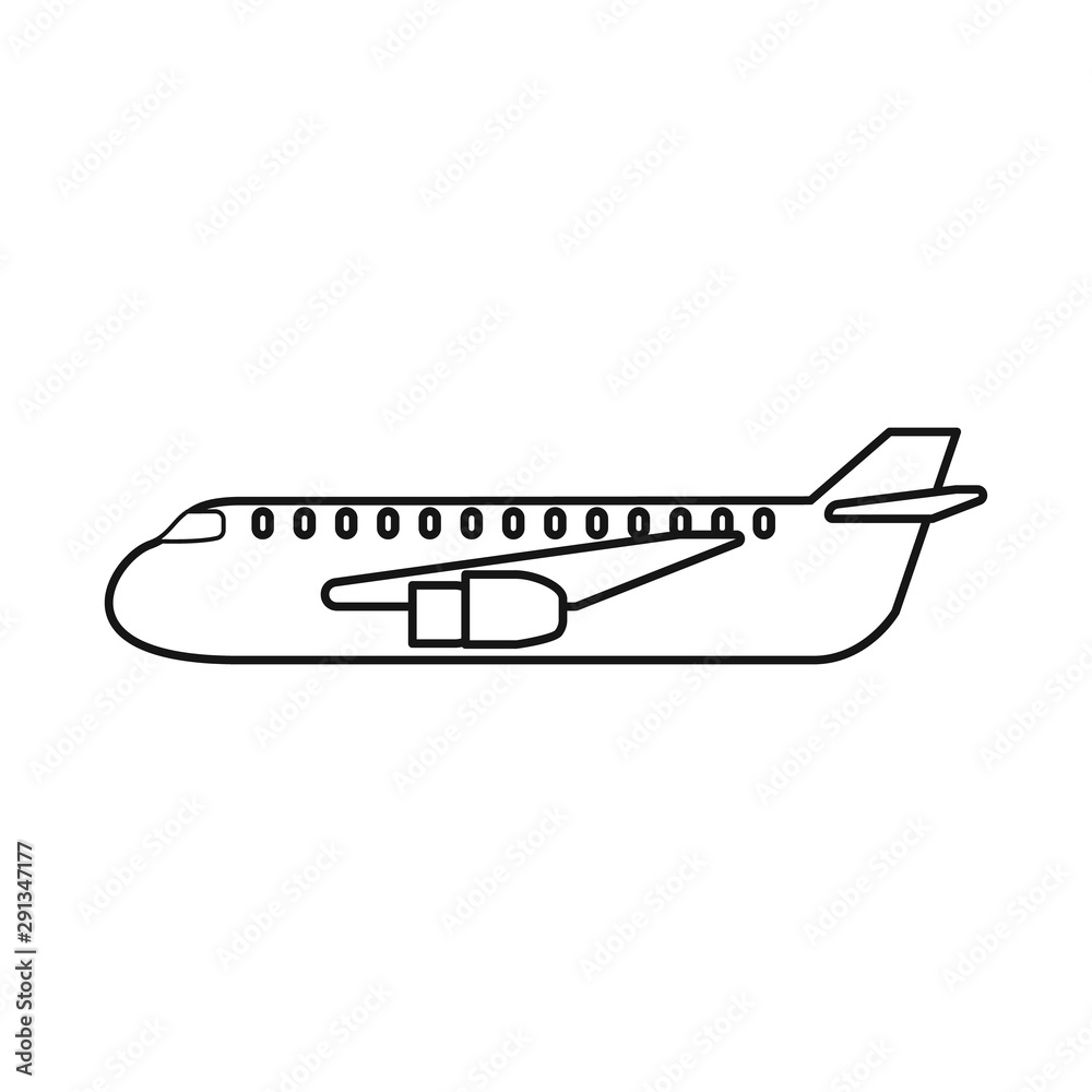Vector illustration of plane and cargo symbol. Collection of plane and fly stock symbol for web. Vector illustration of plane and cargo symbol. Collection of plane and fly stock symbol for web.