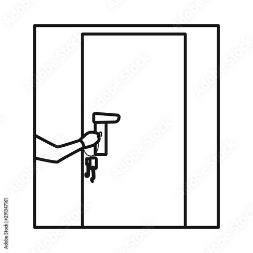 Vector illustration of burglar and door logo. Set of burglar and house stock vector illustration.