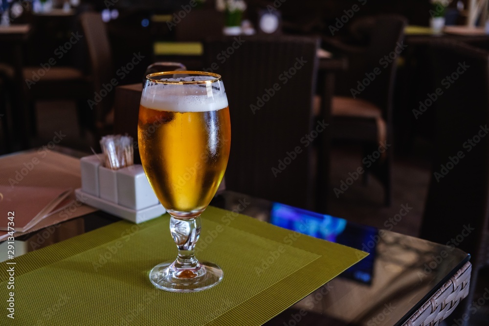 Beer bar cafe glass lager,  light.