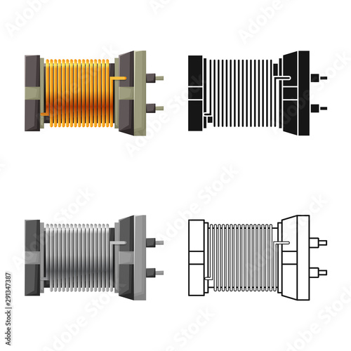 Vector illustration of coil and spiral logo. Web element of coil and detail stock vector illustration.