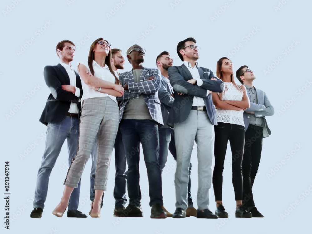 group of successful young people looking at copy space group of successful young people looking at copy space