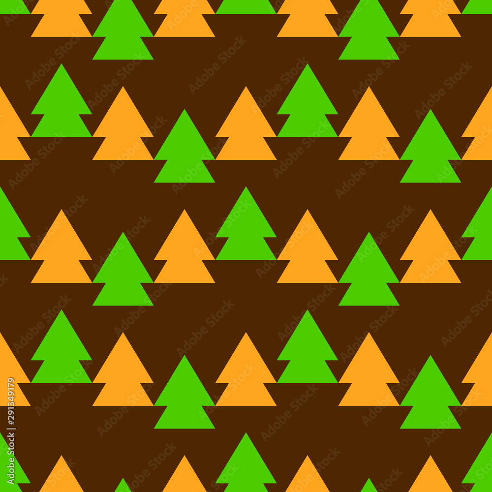 seamless pattern of autumn and christmas  trees