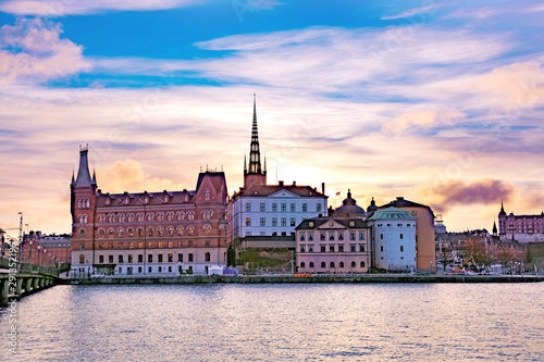 Panoramic view of Stockholm at sunrise, Sweden