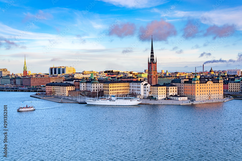 Panorama of Gamla Stan, Old Town in Stockholm, Sweden