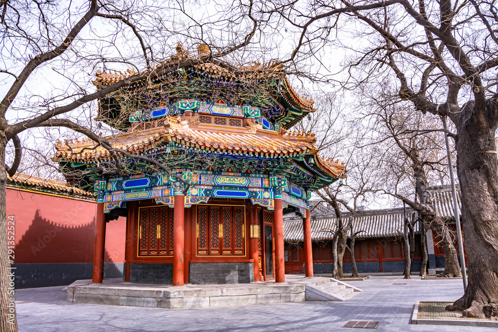 Territory of the famous temple complex Yonghegong - Lama temple in Beijing, China. It is one of the largest Tibetan Buddhist monasteries in the world Territory of the famous temple complex Yonghegong - Lama temple in Beijing, China. It is one of the largest Tibetan Buddhist monasteries in the world