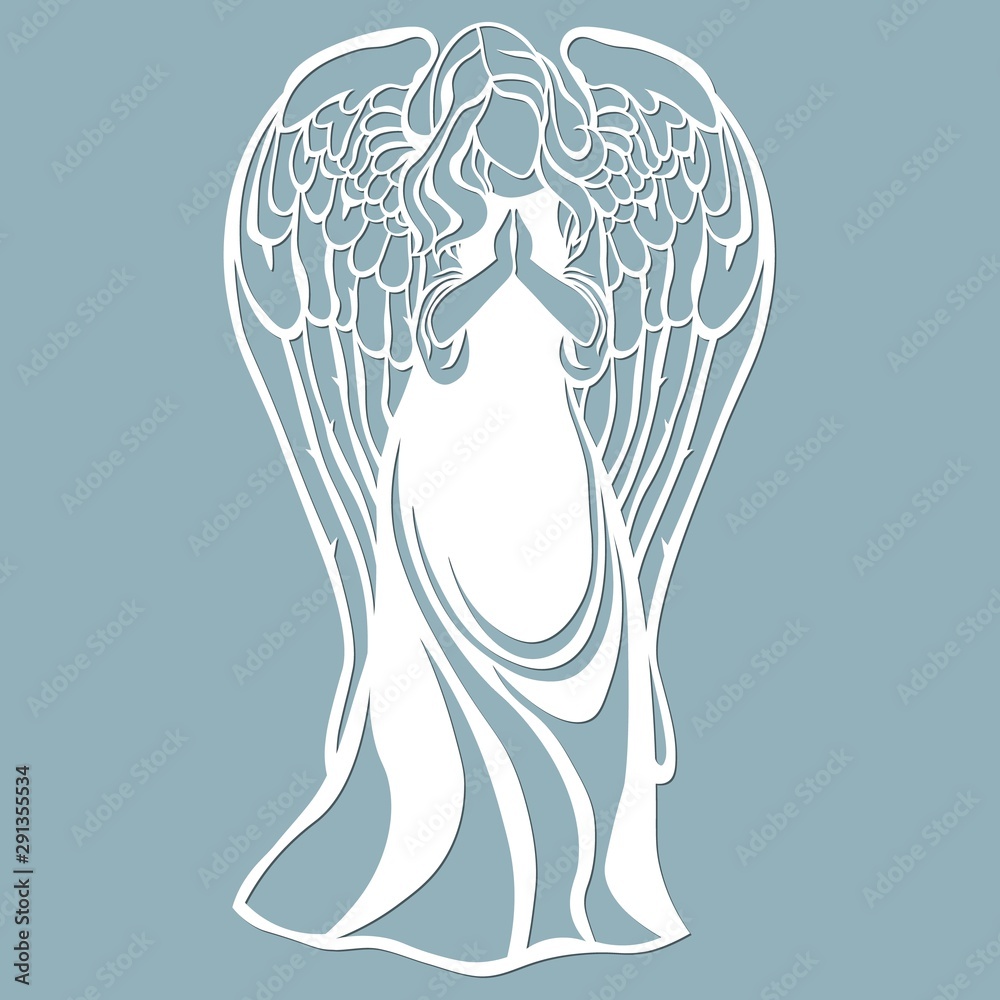 The icon, an angel pattern. Template for laser cutting and plotter ...