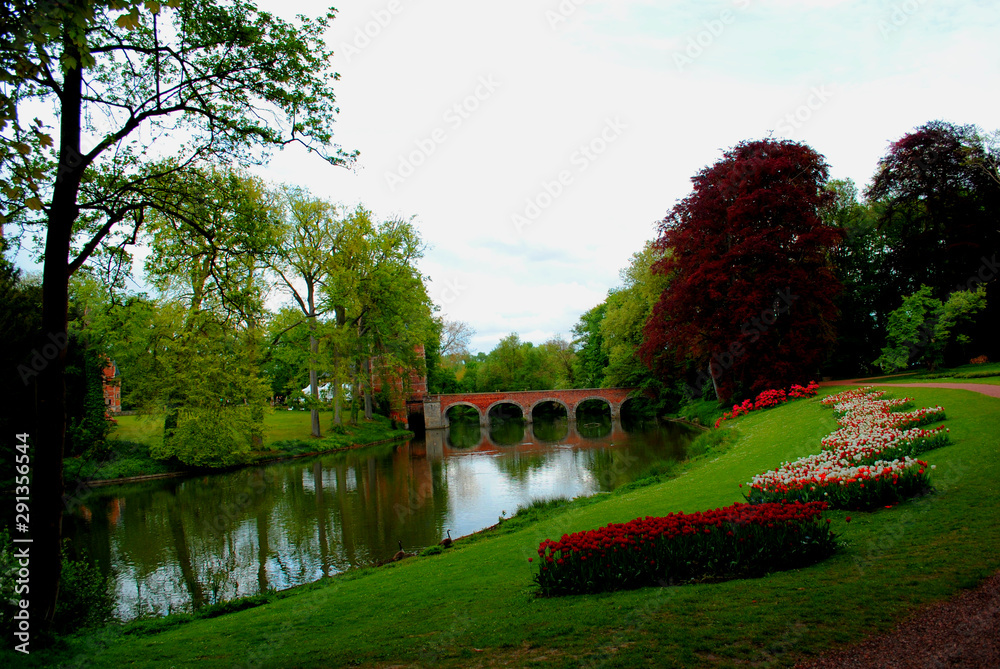 Park and pond in the castle Groot-Bijgaarden Belgium Park and pond in the castle Groot-Bijgaarden Belgium