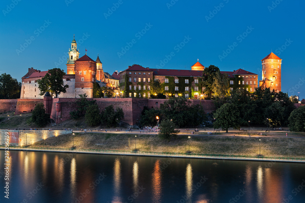 Krakow (Cracow) at night, Poland