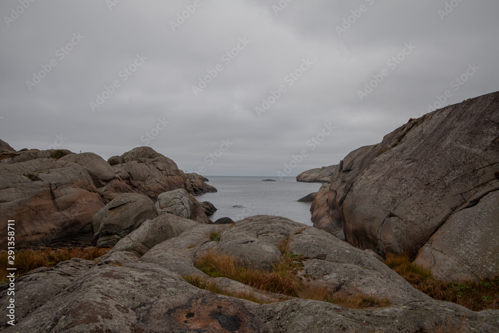 Landscape on the coast where you can see the horizon in the distance Landscape on the coast where you can see the horizon in the distance