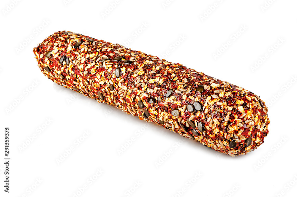 Salami isolated on a white background (view from a different perspective in the portfolio) Salami isolated on a white background (view from a different perspective in the portfolio)