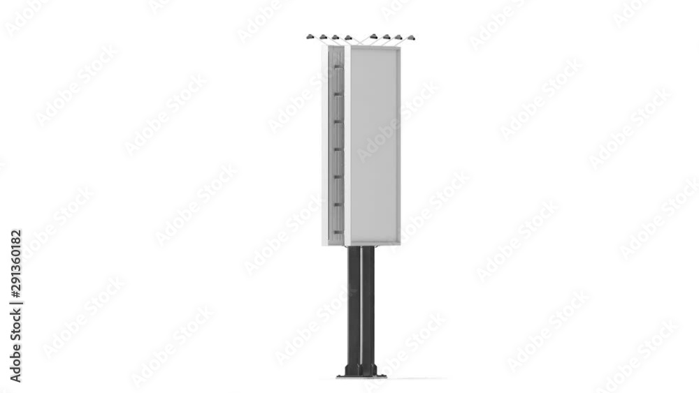 Blank white square banner mockup on city billboard, looped rotation Blank white square banner mockup on city billboard, looped rotation