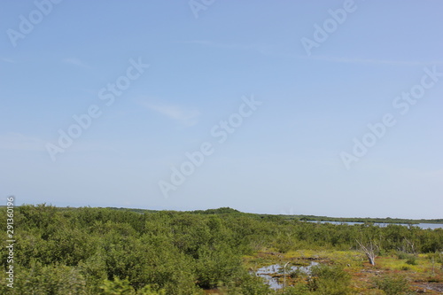 landscape with blue sky and clouds