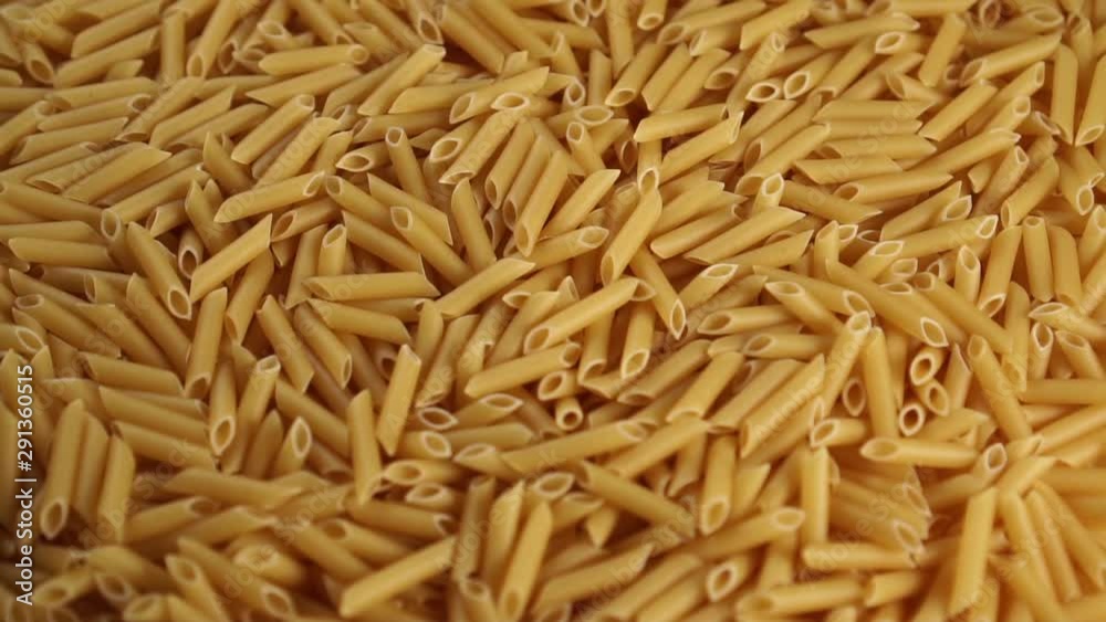 A pile of wheat pasta. Slow approach A pile of wheat pasta. Slow approach