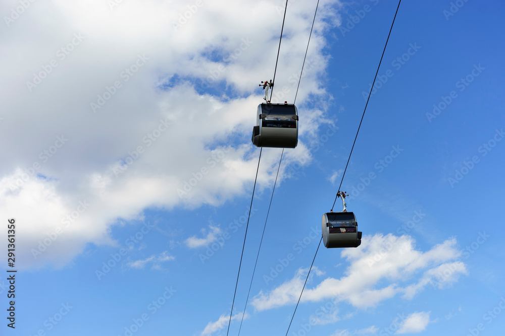 cable car on top of mountain