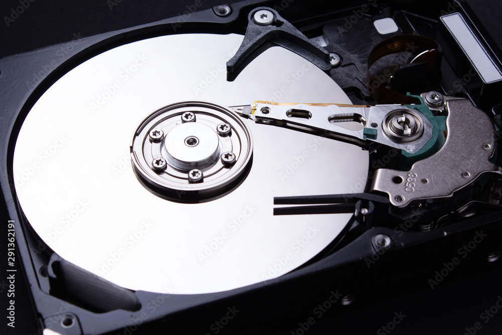 Hard disk closeup. Detail of a computer. Hard disk closeup. Detail of a computer.