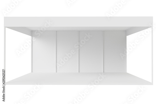 Exhibition stand 3d for promotion design. Advertisement concept. Communication concept. 3d mock up, template. Trade show booth. 3d rendering design concept. Market trade. Mock up wall.