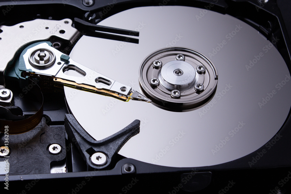 Hard disk closeup. Detail of a computer. Hard disk closeup. Detail of a computer.