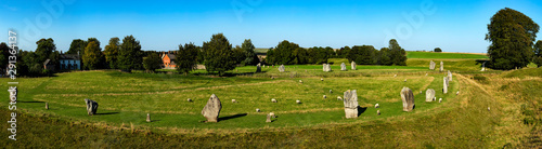 Panoramic view of the stone circle at Avebury Great Henge, a UNESCO world heritage site dating back 5000 years, in Wiltshire, England photo