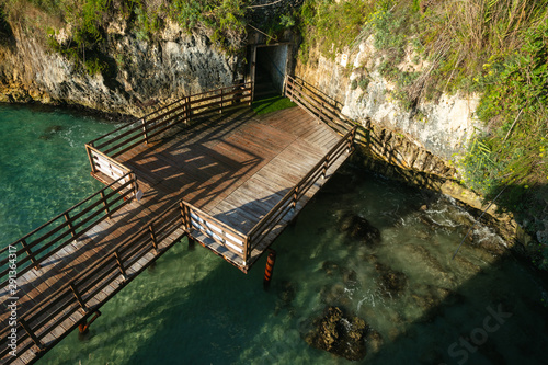 A wooden bridge on the sea, Otranto, Puglia, Italy