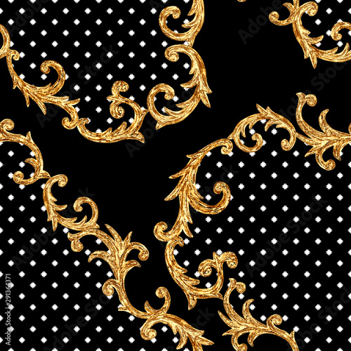 Baroque golden elements orn...