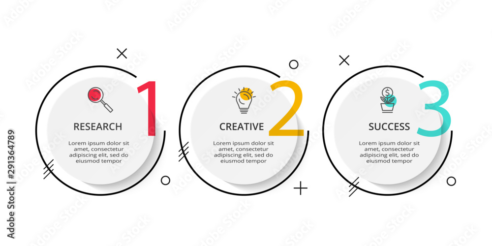 Business data visualization. Process chart. Elements of graph, diagram ...