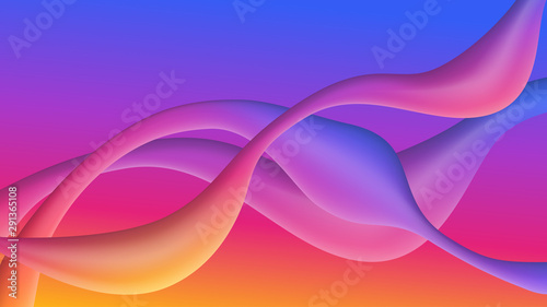 Colorful geometric background with fluid gradient 3D flow shapes composition. Futuristic technology design. Vector illustration.