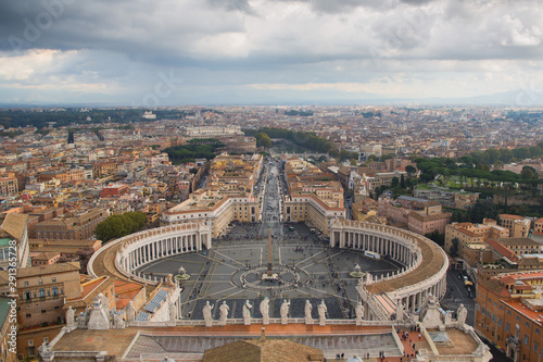 view of the city with St. Peter's Basilica, Rome, Italy