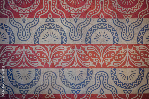 Decoration on walls of the Matthias Church in Budapest (Hungary).