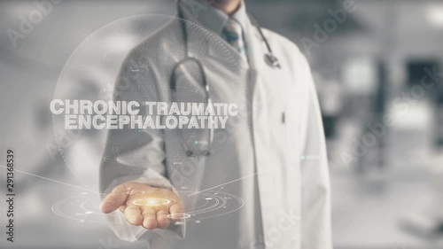 Doctor holding in hand Chronic Traumatic Encephalopathy photo