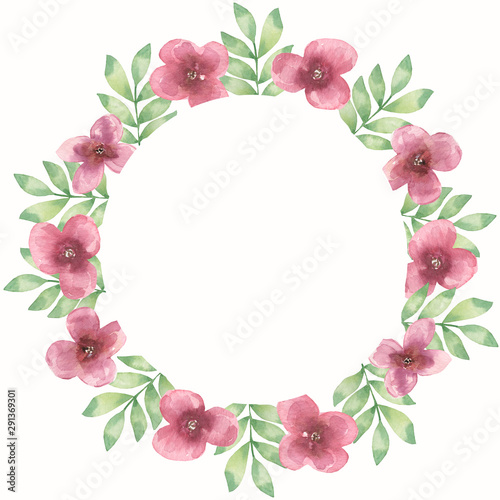 Watercolor hand drawn flowers set.Beautiful delicate wreath in burgundy trendy colors.Elegant floral collection with isolated gentle leaves and flowers.Design for invitation,wedding or greeting cards.
