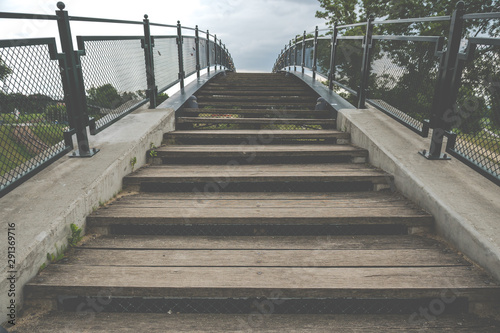 bridge with wooden stairs