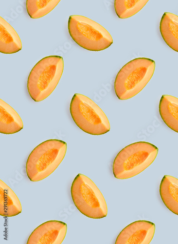 Colorful fruit pattern of melon slices