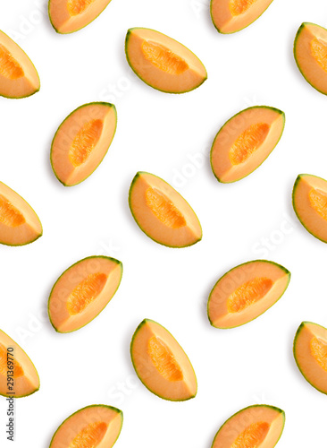 Colorful fruit pattern of melon slices