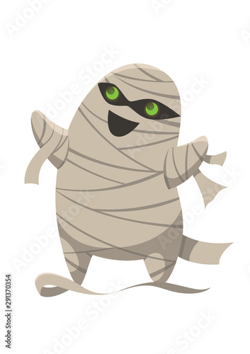 Vector cute and funny cartoon mummy character . Halloweeen monster © Ирина Яшкирева