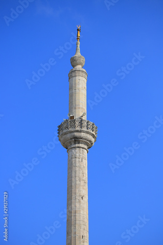 Minaret tower mosque close up