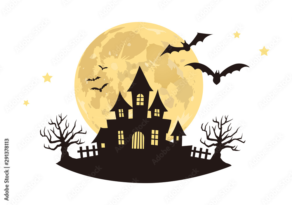 月とハロウィン城 月とハロウィン城