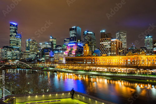 Melbourne city view at night