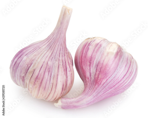 Fresh garlic on white background